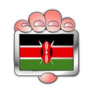 hand holding Kenya flag