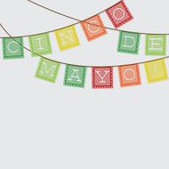 Mexican &#039;papel picado&#039; (Paper flag decoration) card in vector fo