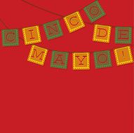 Mexican &#039;papel picado&#039; (Paper flag decoration) card in vector fo N3