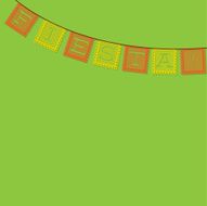 Mexican &#039;papel picado&#039; (Paper flag decoration) card in vector fo N4