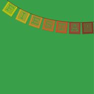 Mexican &#039;papel picado&#039; (Paper flag decoration) card in vector fo N5