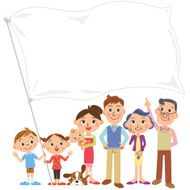 Family meeting having a flag N2