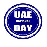 UAE NATIONAL DAY on grunge white stamp blueblack
