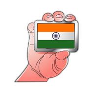 hand holding India flag