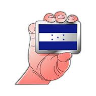 hand holding Honduras flag