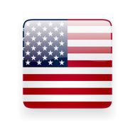 Square icon with flag of the USA