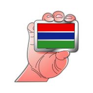 hand holding Gambia flag
