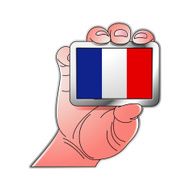 hand holding France flag