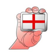 hand holding England flag