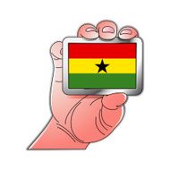 hand holding Ghana flag