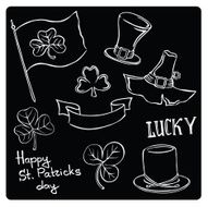 Vector Illustration Silhouette of St Patrick&#039;s Day