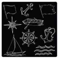 vector illustration Silhouettes of sea element