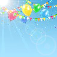 Balloons on sky background