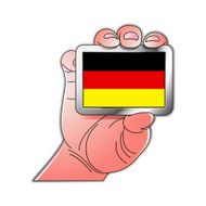 hand holding Germany flag