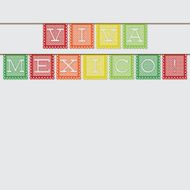 Mexican &#039;papel picado&#039; (Paper flag decoration) card in vector fo N12