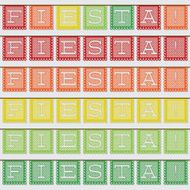 Mexican &#039;papel picado&#039; (Paper flag decoration) card in vector fo N14