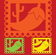 Mexican &#039;papel picado&#039; (Paper flag decoration) set in vector for N4