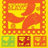 Mexican &#039;papel picado&#039; (Paper flag decoration) set in vector for N11