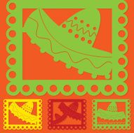 Mexican &#039;papel picado&#039; (Paper flag decoration) set in vector for N12