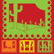 Mexican &#039;papel picado&#039; (Paper flag decoration) set in vector for N13