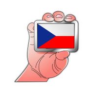 Hand holding Czech republic flag