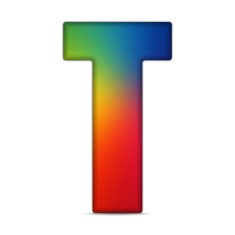 Gay Flag Shiny Glass Alphabet N7