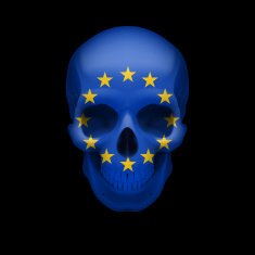 Skull with EU flag
