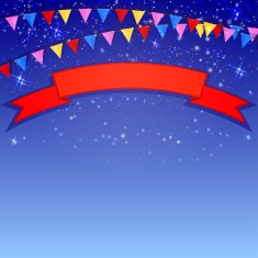 Festive blue background with flags and confetti Vector