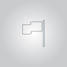 Flag icon Location marker symbol Flat design style