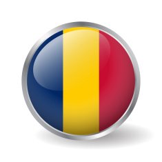 Chad flag button vector