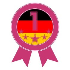 Pink Number 1 with five stars and the German flag