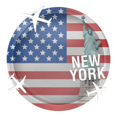 United States of America Round Glass Button N2