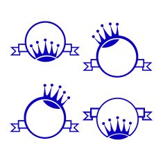 vector monogram with crown round banner for packing