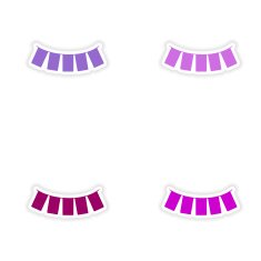 assembly realistic sticker design on paper garlands