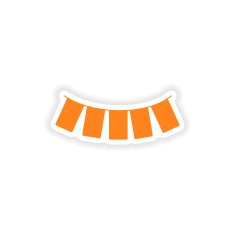 icon sticker realistic design on paper garland