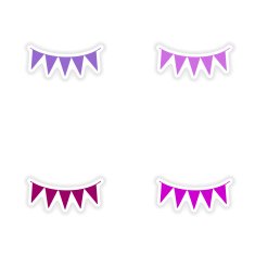 assembly realistic sticker design on paper garlands N2