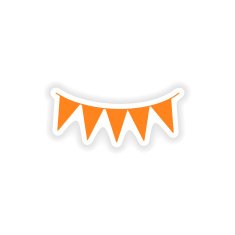 icon sticker realistic design on paper garland N2