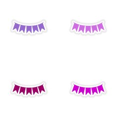 assembly realistic sticker design on paper garlands N3