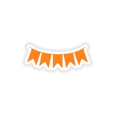 icon sticker realistic design on paper garland N3
