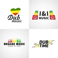 Set of africa flag design Jamaica music vector template