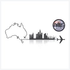 Commonwealth Of Australia Skyline Buildings Silhouette Background