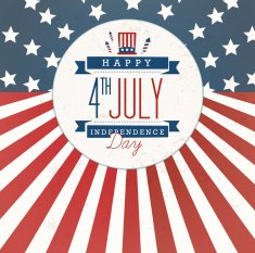 Independence Day Greeting Card in Vintage Style