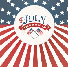 Independence Day Greeting Card in Vintage Style N2