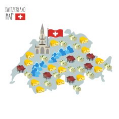 Map of Switzerland Attraction Berne Cathedral Characteristi