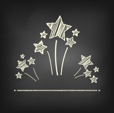 star fire work chalk drawing on blackboard
