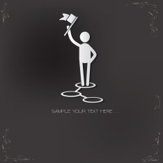 Human resource design on black background vector