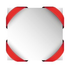 Vector corner ribbon red N2