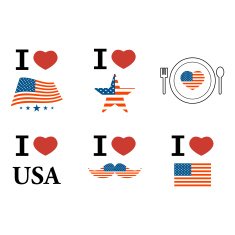 4th July Happy Memorial Day badges and labels N2