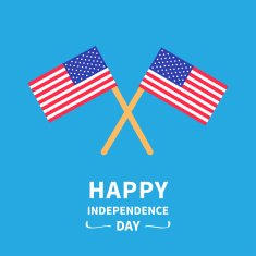 Two flags Happy independence day United states of America Flat