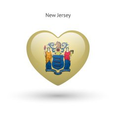 Love New Jersey state symbol Heart flag icon